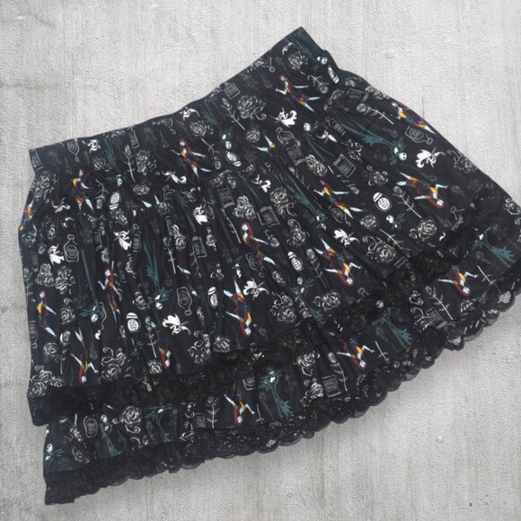 Disney The Nightmare Before Christmas Tiered Skirt Goth Mini Plus Size 2 2X - Picture 9 of 9